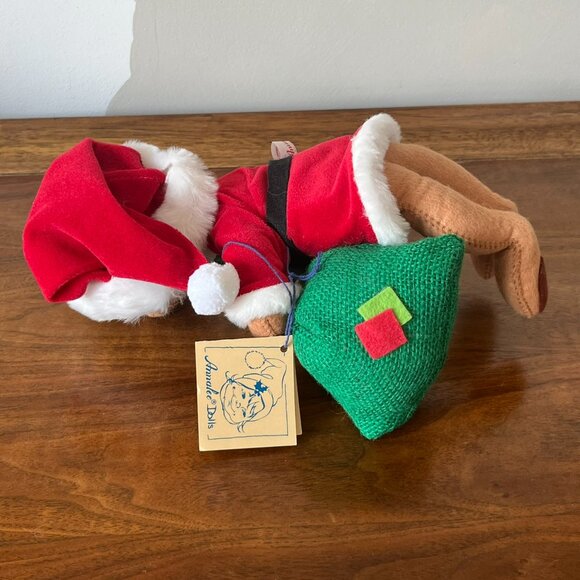 Annalee Mobilitee Dolls Santa Claus Stuffed Bear Doll Vintage 1989 Sack 8054 USA - Picture 7 of 12